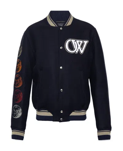 Off-white Off White™ Black Wool Blend Bomber Jacket