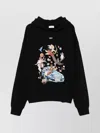 Off-white Graphic Print Hooded Sweater With Pouch Pocket