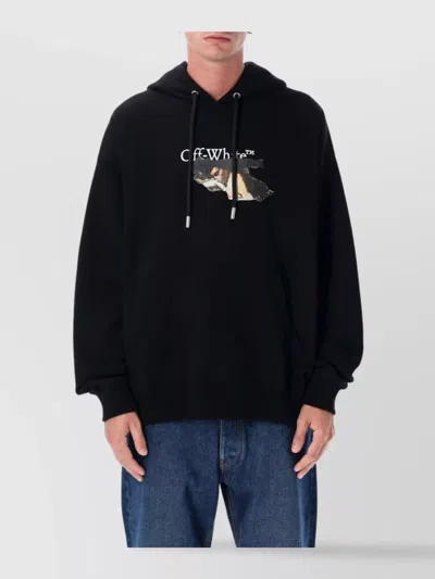 OFF-WHITE GRAPHIC PRINT HOODED SWEATSHIRT