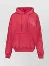 Off-white Graphic Print Hooded Sweatshirt With Kangaroo Pocket In Pink