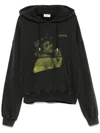 Off-white Men Blurred Bacchus Cotton Hoodie In 1065 Black - Yellow Fluo