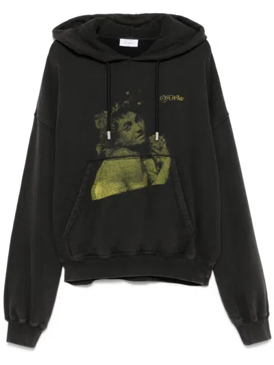 OFF-WHITE GRAPHIC-PRINT HOODIE