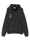 Off-white Off White Faded Painting Skate Cotton Hoodie In Black