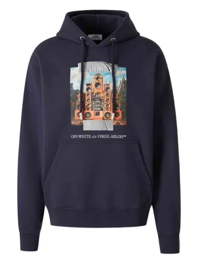 OFF-WHITE GRAPHIC-PRINT HOODIE