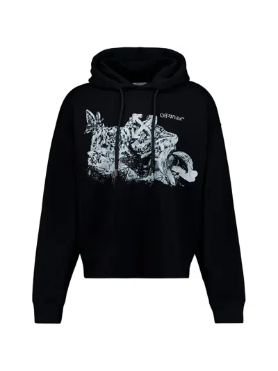 Off-white Graphic-print Hoodie In Black