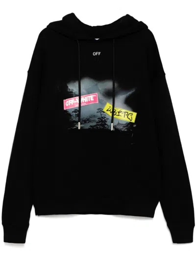 Off-white Graphic-print Hoodie In Black