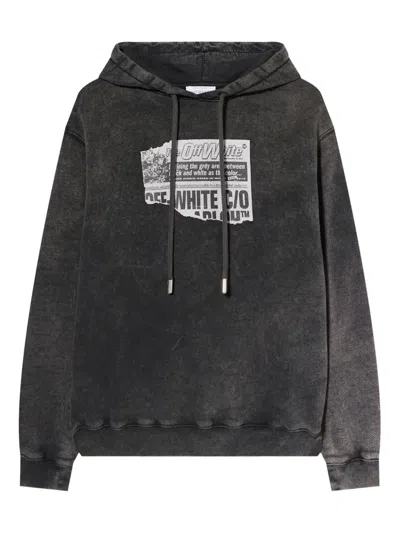 OFF-WHITE GRAPHIC-PRINT HOODIE
