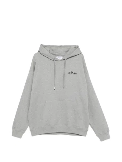 Pre-owned Off-white Graphic-print Hoodie In Gray