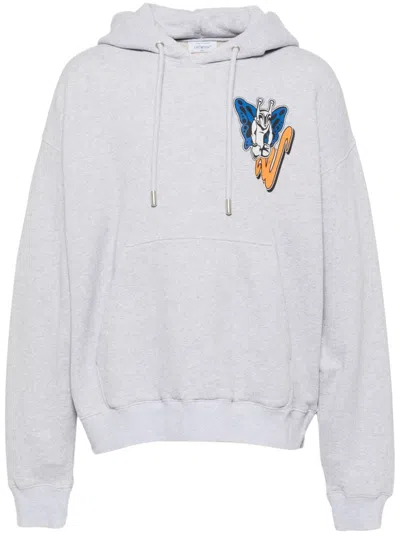 Off-white Graphic-print Hoodie In Grey