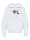 Off-white Logo Printed Drawstring Hoodie In White