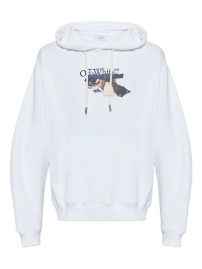 Off-white Logo Printed Drawstring Hoodie