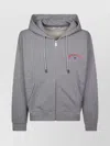 Off-white Graphic Print Hoodie Zip Front Pockets