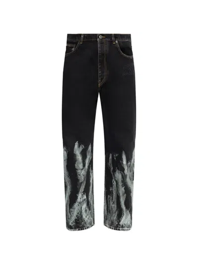 Off-white Graphic-print Jeans In Black