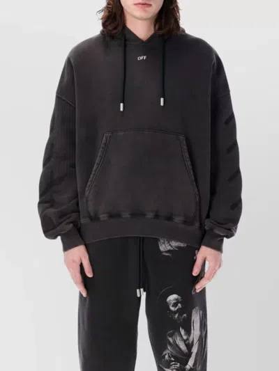 Off-white Graphic Print Oversized Hoodie In Black