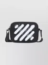 Off-white Black And White Diag Spray Polyamide Camera Bag In Black