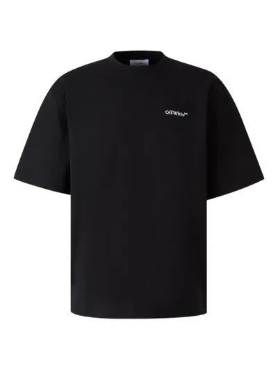 OFF-WHITE GRAPHIC PRINT RIBBED T-SHIRT