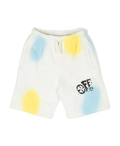OFF-WHITE OFF-WHITE KIDS LOGO PRINTED ELASTIC WAIST SHORTS