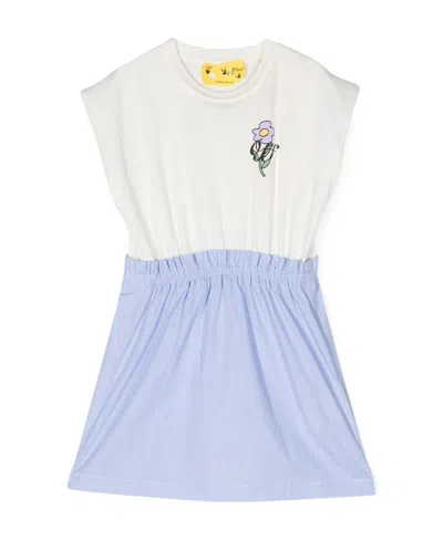 Off-white Graphic-print Sleeveless Dress In Blue