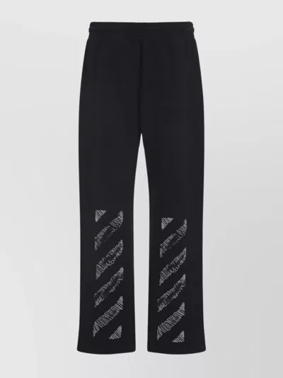 Off-white Graphic Print Sweatpants Elastic Waistband In Black