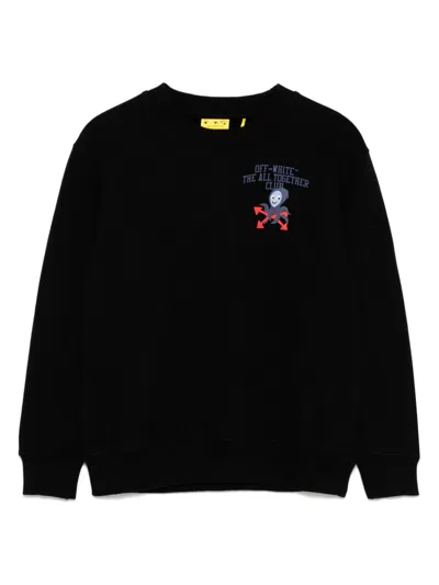 Off-white Kids' Graphic-print Sweatshirt In Black