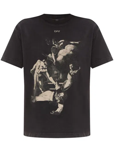 Off-white Graphic Print T-shirt In Gray