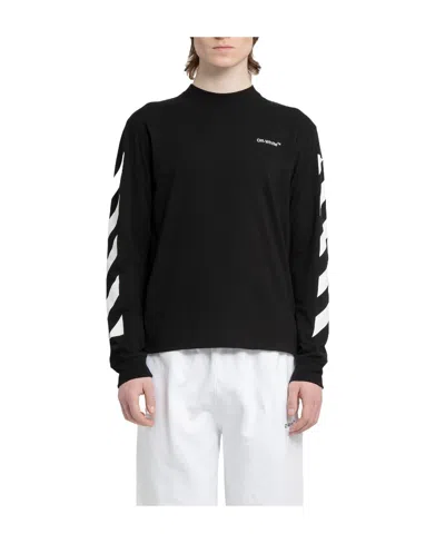 Off-white Diagonal Helvetica Skate Long-sleeve T-shirt In Black