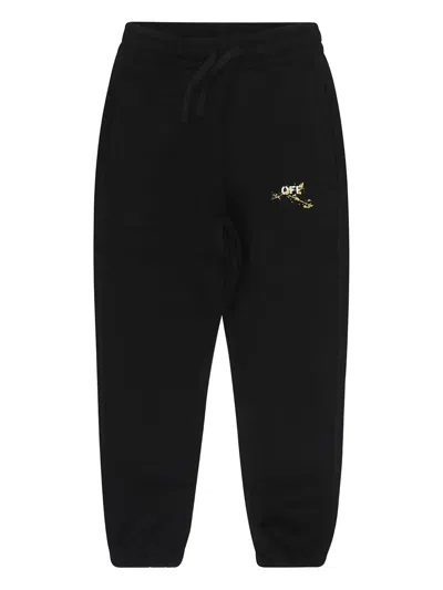 Off-white Kids' Graphic Trousers In Black
