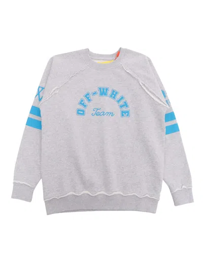 OFF-WHITE GRAY AND LIGHT BLUE SWEATSHIRT