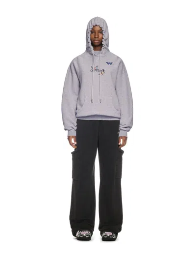 Off-white Gray Bookish Butterfly Hoodie In Grey