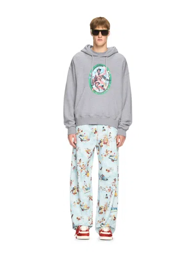 Off-white Fresco-oval Skate Hoodie In Gray