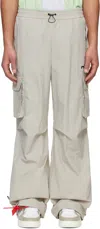 Off-white Gray Off Split Track Pants In Light Grey