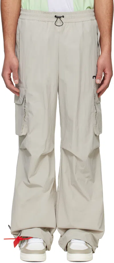 Off-white Gray Off Split Track Pants In Light Grey