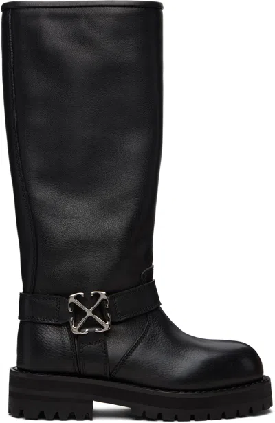 Off-white Gray Off Track Tall Boots