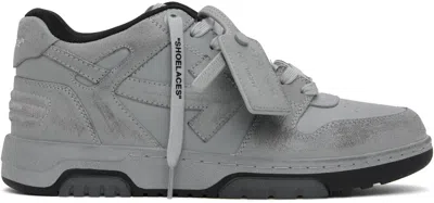 Off-white Gray Out Of Office Vintage Leather Sneakers In Grey