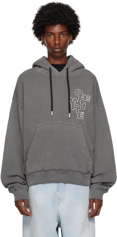 OFF-WHITE GRAY OUTLINE ARROW SKATE HOODIE