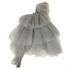 Off-white Tulle Raptor Maxi Dress In Gray