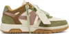 Off-white Green & Brown Slim Out Of Office Sneakers In Forest Green