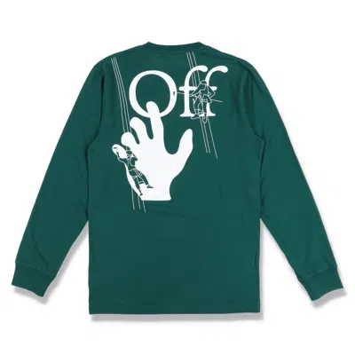 Pre-owned Off-white Green Hand Painters Logo Long Sleeve T-shirt