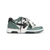 Off-white Green Leather Out-of-office Sneakers In Green