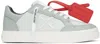 Off-white Green New Low Vulcanized Calf Leather Sneakers In Greyish Green