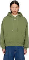 OFF-WHITE GREEN OFF STITCH SKATE HOODIE