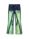 Off-white Green Shredded Denim Pants In Blue