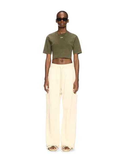 Off-white Green Stamp Cropped T-shirt