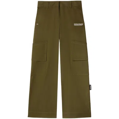 Off-white Trousers In Green