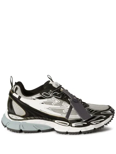 Off-white Ow Be Right Back Grey Low Top Sneakers With Zip-tie Detail In Mesh And Leather Man In White