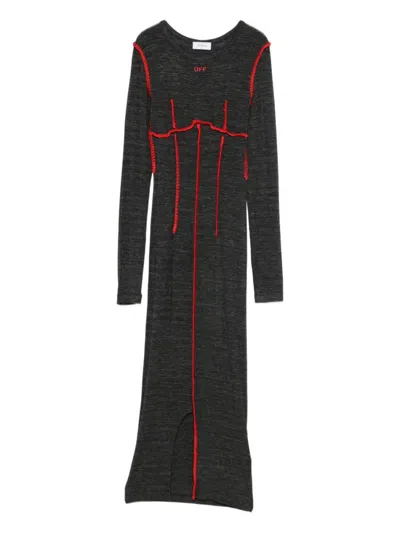 OFF-WHITE GREY CREWNECK DRESS
