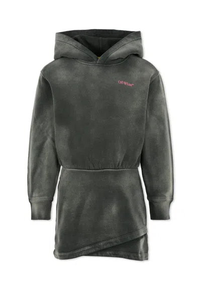Off-white Kids' Grey Dress For Girl With Logo In Gray