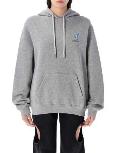 OFF-WHITE GREY FRESCO ARROW HOODIE
