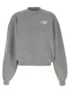 Off-white Embroidered Sweatshirt With Ribbed Cuffs And Hem In Grey