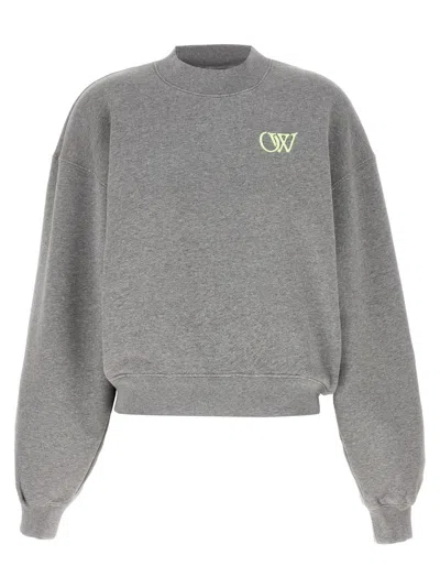OFF-WHITE GREY OW EMBROIDERED SWEATSHIRT